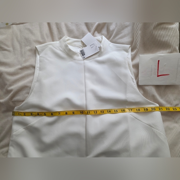 H&M Bead-embellished Top.TOP ONLY White BNWT. Pants Separately sold NO LOW BALL! - Picture 5 of 15